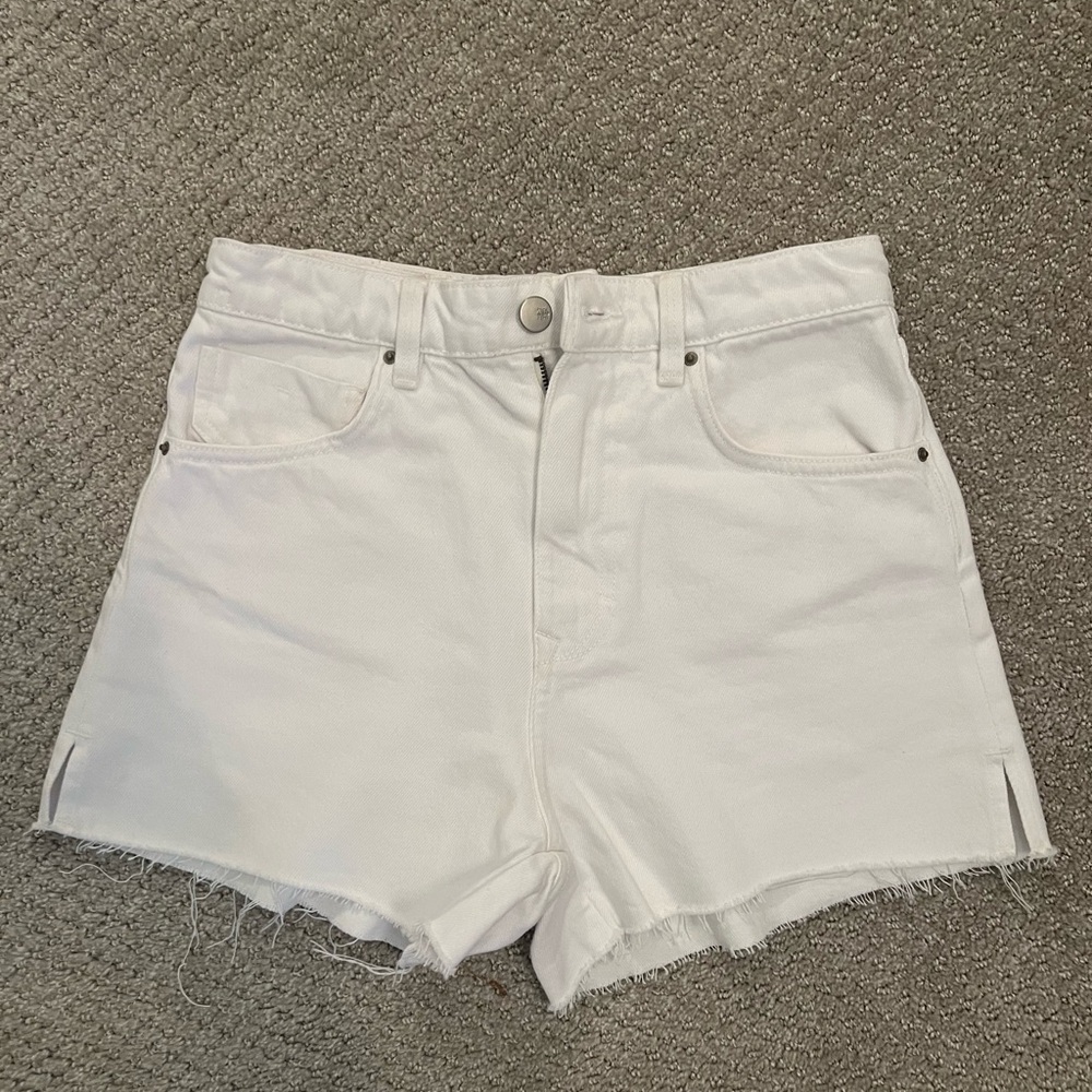 Zara high waisted white denim shorts